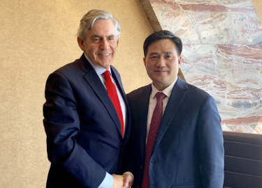 Former UK Prime Minister Gordon Brown and GASME Secretary-General Frank Cao