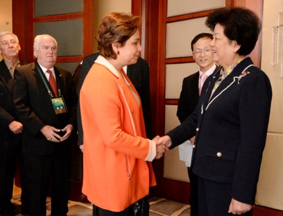 Ms. Chen Zhili met with Mrs. Patricia Espinosa C., Former Minister of Foreign Affairs of Mexico