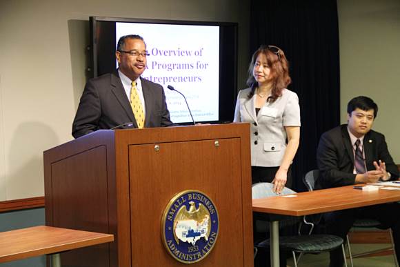 Mr. Antonio Doss, District Director of Washington D.C. District Office, U.S. SBA is   delivering a speech
